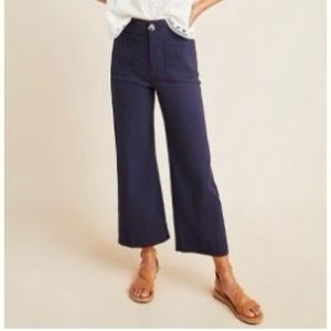 Cropped Anthropologie pant in tan/brown